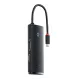 Baseus Lite Series 6 az 1-ben Hub, USB-C-2x USB 3.0+USB-C+HDMI+SD/TF (fekete)
