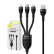 Baseus Flash Series 3 az 1-ben USB-kábel, USB-C + micro USB + Lightning, 100W, 1.2m (fekete) Baseus Flash Series 3 az 1-ben USB-kábel, USB-C + micro USB + Lightning, 100W, 1.2m (fekete)