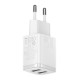 Baseus Compact gyorstöltő, 2x USB, 10.5W (fehér)