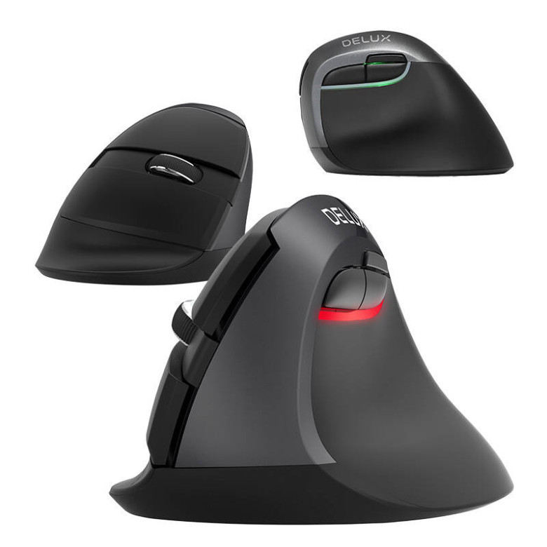 Vezeték nélküli függőleges egér Delux M618Mini DB BT+2.4G 2400DPI (fekete) Vezeték nélküli függőleges egér Delux M618Mini DB BT+2.4G 2400DPI (fekete)