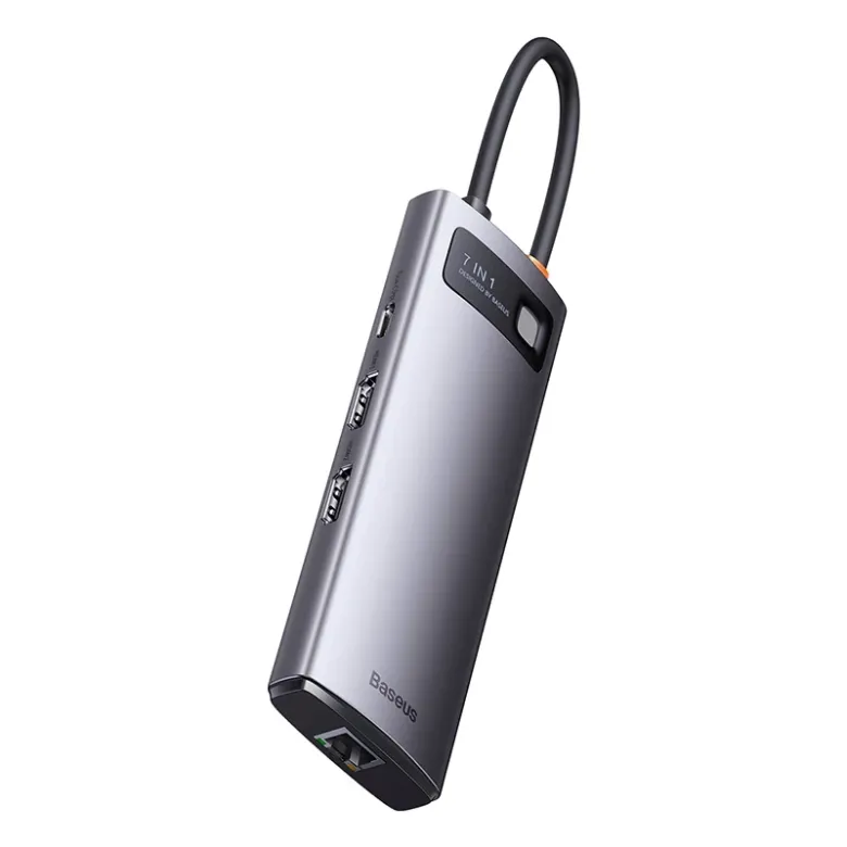 Baseus Metal Gleam Series 7 az 1-ben hub, USB-C - 3x USB 3.0 + HDMI + USB-C PD + VGA + Ethernet RJ45 Baseus Metal Gleam Series 7 az 1-ben hub, USB-C - 3x USB 3.0 + HDMI + USB-C PD + VGA + Ethernet RJ45