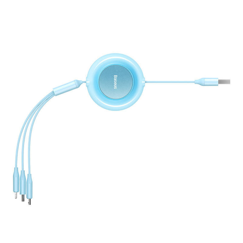 Baseus Bright Mirror 2, 3 az 1-ben Micro-USB / Lightning / USB-C kábel, 3,5 A, 1,1 m (égszínkék) Baseus Bright Mirror 2, 3 az 1-ben Micro-USB / Lightning / USB-C kábel, 3,5 A, 1,1 m (égszínkék)