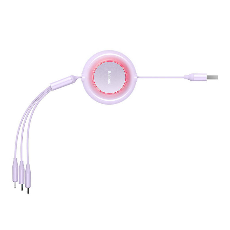 Baseus Bright Mirror 2, 3 az 1-ben Micro-USB / Lightning / USB-C kábel, 3,5 A, 1,1 m (lila) Baseus Bright Mirror 2, 3 az 1-ben Micro-USB / Lightning / USB-C kábel, 3,5 A, 1,1 m (lila)