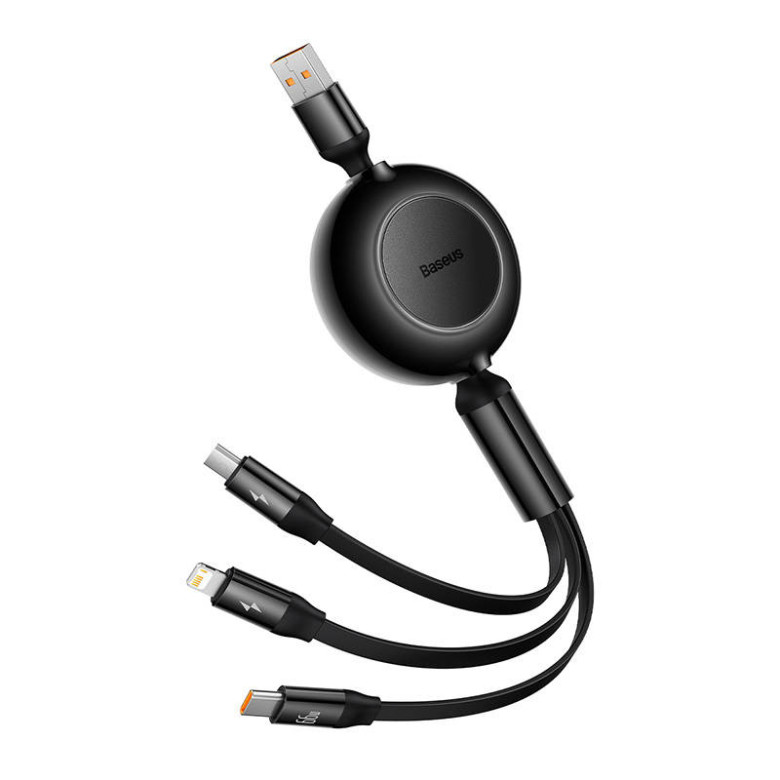 Baseus Bright Mirror 3, 3 az 1-ben Micro-USB / Lightning / USB-C kábel, 66W / 2A, 1,1 m (fekete) Baseus Bright Mirror 3, 3 az 1-ben Micro-USB / Lightning / USB-C kábel, 66W / 2A, 1,1 m (fekete)