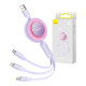 Baseus Bright Mirror 3, 3 az 1-ben Mikro USB / Lightning / USB-C kábel, 66W / 2A, 1,1 m (lila) Baseus Bright Mirror 3, 3 az 1-ben Mikro USB / Lightning / USB-C kábel, 66W / 2A, 1,1 m (lila)