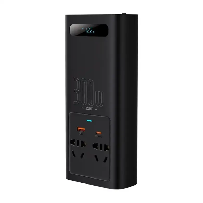 Baseus autós inverter 300W, 220V, CN / EU (fekete) Baseus autós inverter 300W, 220V, CN / EU (fekete)