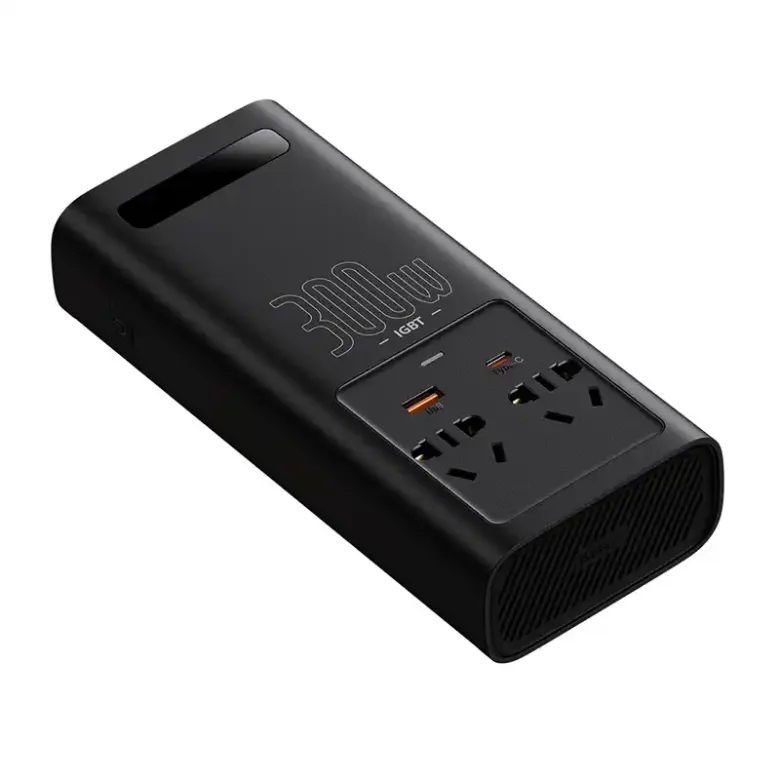 Baseus autós inverter 300W, 220V, CN / EU (fekete) Baseus autós inverter 300W, 220V, CN / EU (fekete)