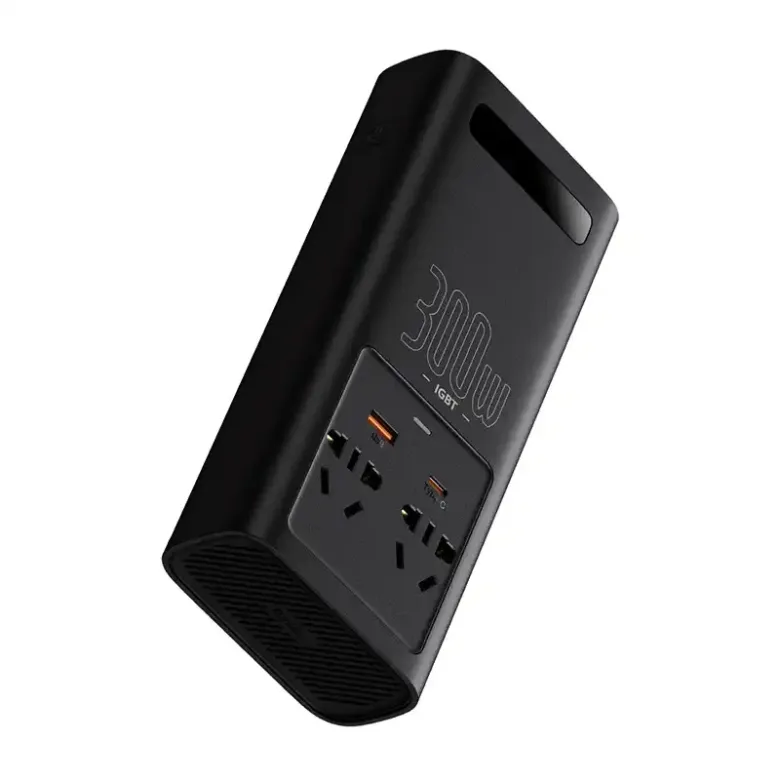 Baseus autós inverter 300W, 220V, CN / EU (fekete) Baseus autós inverter 300W, 220V, CN / EU (fekete)