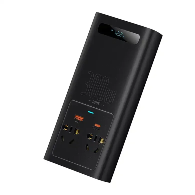 Baseus autós inverter 300W, 220V, CN / EU (fekete) Baseus autós inverter 300W, 220V, CN / EU (fekete)