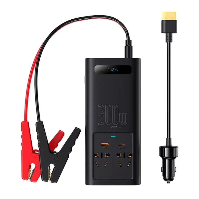 Baseus autós inverter 300W, 220V, CN / EU (fekete) Baseus autós inverter 300W, 220V, CN / EU (fekete)