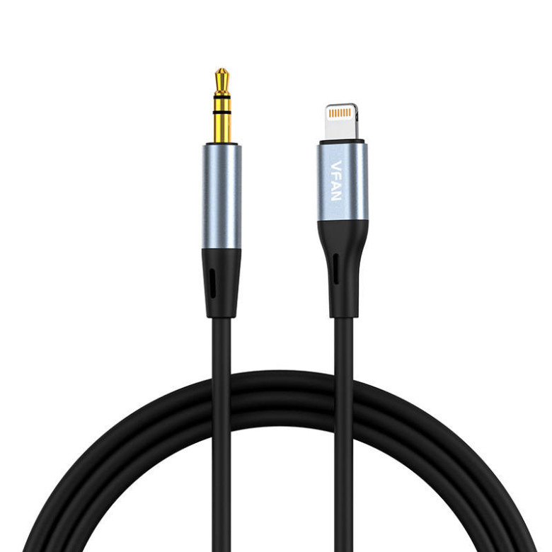 Kábel Vipfan L05 Lightning do mini jack 3.5mm AUX, 1m (szary)
