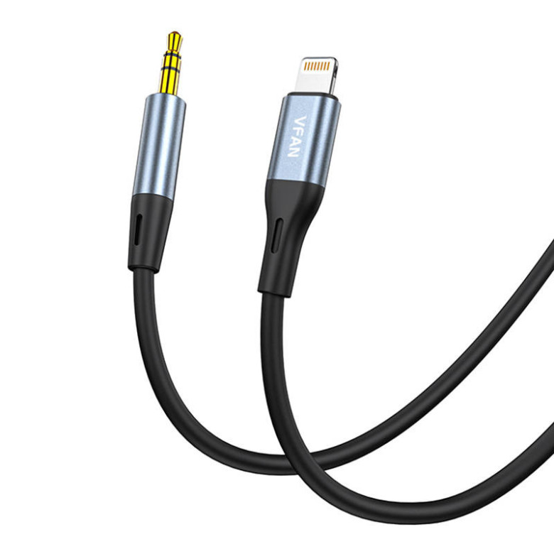 Kábel Vipfan L05 Lightning do mini jack 3.5mm AUX, 1m (szary)