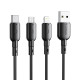 USB-Micro USB kábel Vipfan Colorful X11, 3A, 1m (fekete)