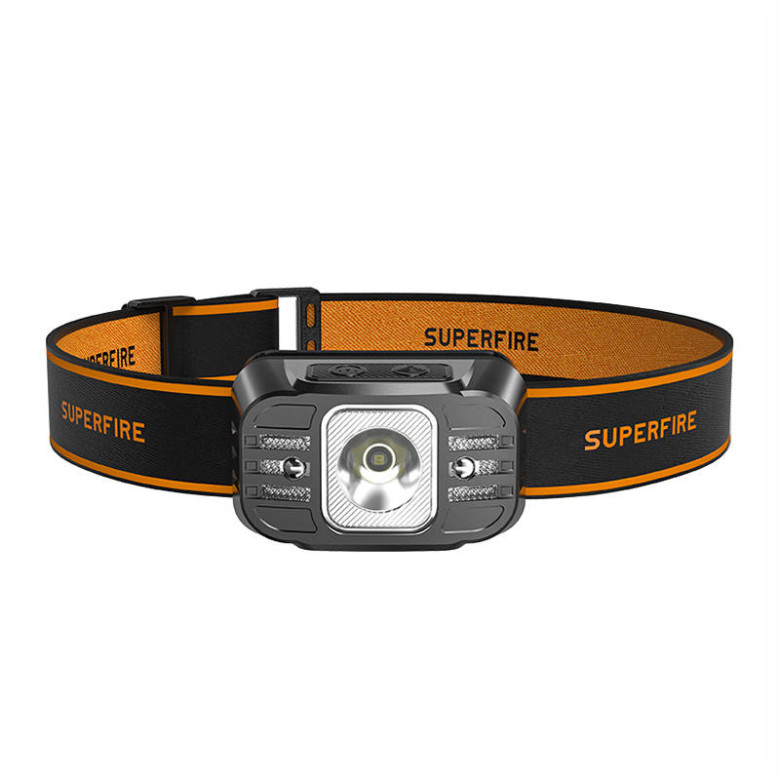 Fejlámpa Superfire HL75-X – 220 lm, USB, 7 mód, 120 m