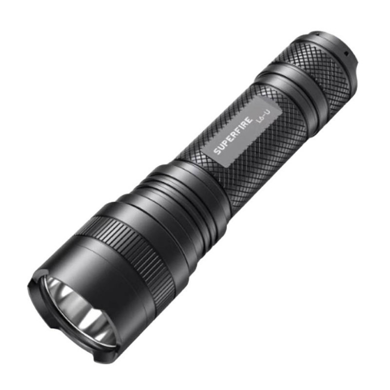 Zseblámpa Superfire L6-U – 1480 lm, 330 m, 5 mód, 20W, USB-C