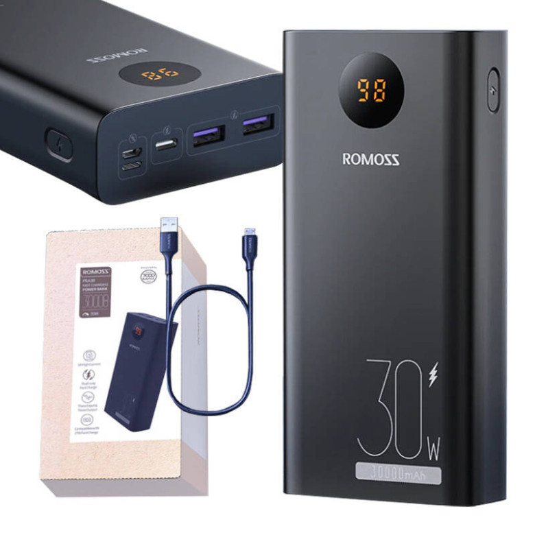 Powerbank Romoss PEA30 30000mAh (fekete) Powerbank Romoss PEA30 30000mAh (fekete)