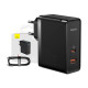 Baseus GaN USB-C + USB fali töltő, 100W + 1m kábel (fekete) Baseus GaN USB-C + USB fali töltő, 100W + 1m kábel (fekete)
