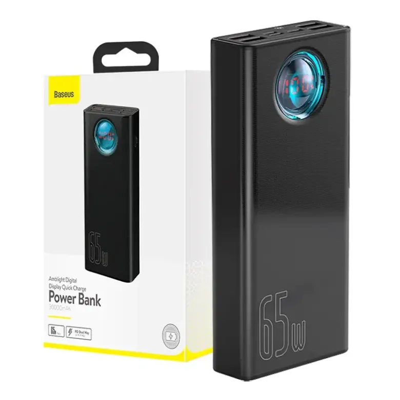 Powerbank Baseus Amblight 30000mAh, 4xUSB, USB-C, 65W (fekete) Powerbank Baseus Amblight 30000mAh, 4xUSB, USB-C, 65W (fekete)
