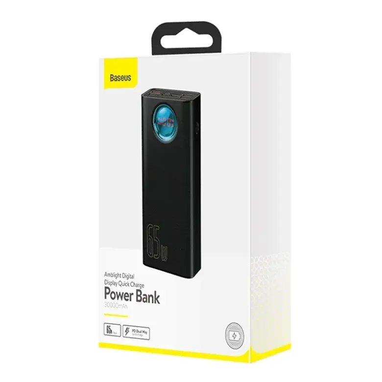 Powerbank Baseus Amblight 30000mAh, 4xUSB, USB-C, 65W (fekete) Powerbank Baseus Amblight 30000mAh, 4xUSB, USB-C, 65W (fekete)