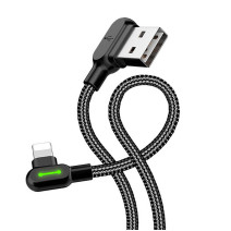 USB Lightning szögletes kábel Mcdodo CA-4671 LED, 1,2m (fekete)