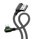 USB Lightning szögletes kábel Mcdodo CA-4671 LED, 1,2m (fekete)