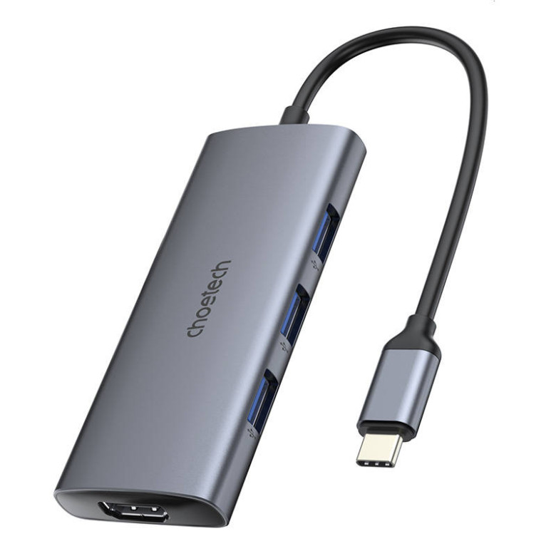 Adapter 7w1 Choetech HUB-M19 USB-C (ezüst)