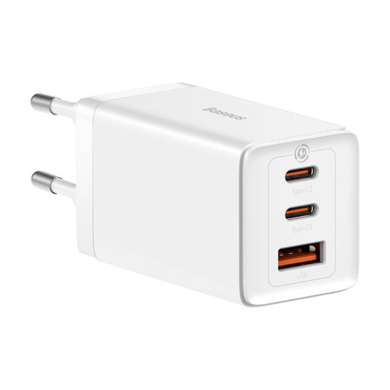 Baseus GaN5 Pro hálozati töltő, 2xUSB-C + USB, 65W (fehér) Baseus GaN5 Pro hálozati töltő, 2xUSB-C + USB, 65W (fehér)