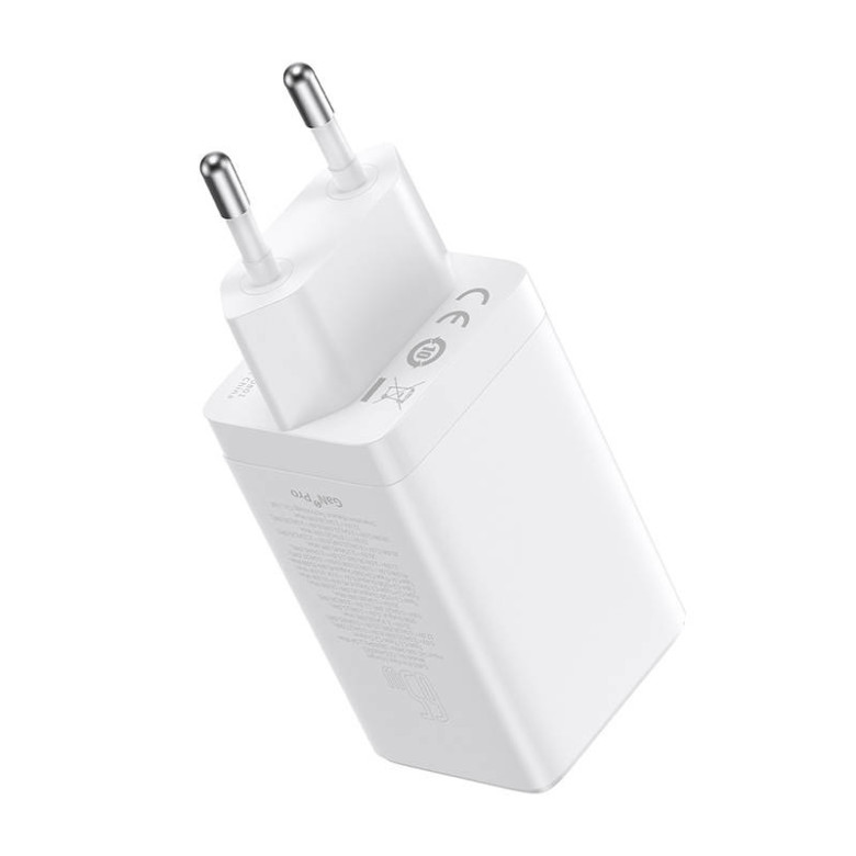 Baseus GaN5 Pro hálozati töltő, 2xUSB-C + USB, 65W (fehér) Baseus GaN5 Pro hálozati töltő, 2xUSB-C + USB, 65W (fehér)