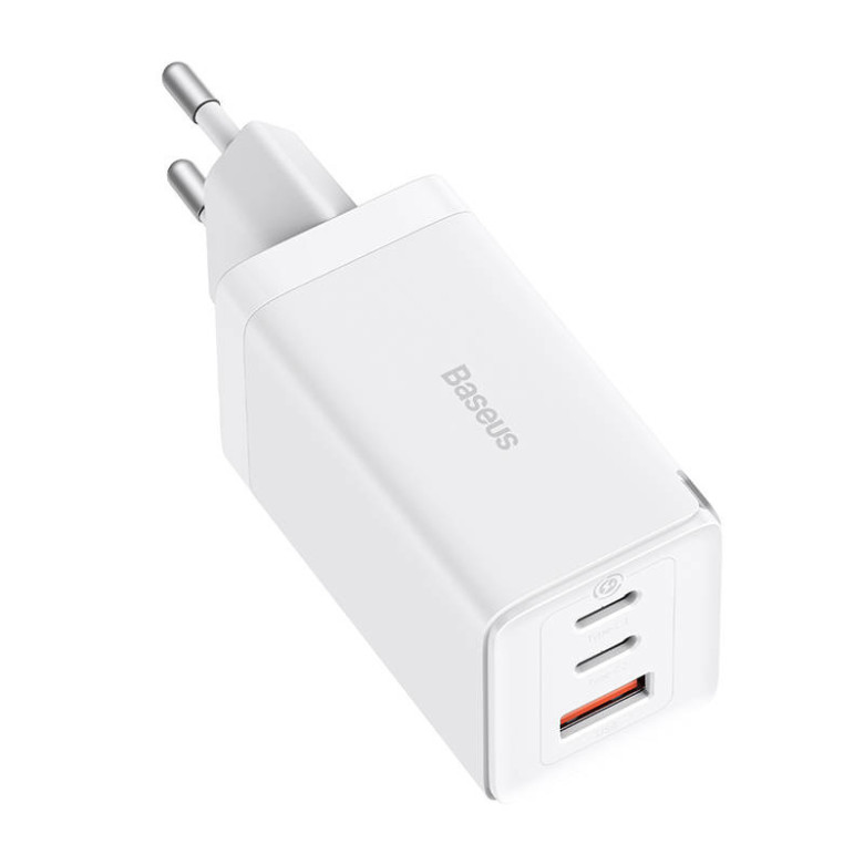 Baseus GaN5 Pro hálozati töltő, 2xUSB-C + USB, 65W (fehér) Baseus GaN5 Pro hálozati töltő, 2xUSB-C + USB, 65W (fehér)