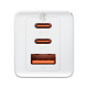 Baseus GaN5 Pro hálozati töltő, 2xUSB-C + USB, 65W (fehér)