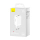 Baseus GaN5 Pro hálozati töltő, 2xUSB-C + USB, 65W (fehér)
