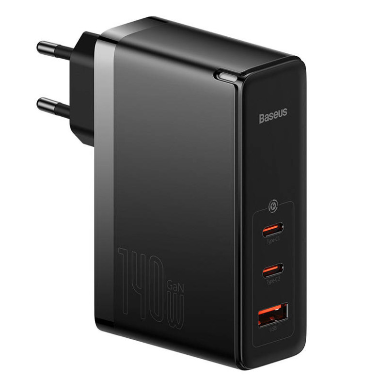 Baseus GaN5 Pro Gyorstöltő, 2C+U 140W (fekete) Baseus GaN5 Pro Gyorstöltő, 2C+U 140W (fekete)