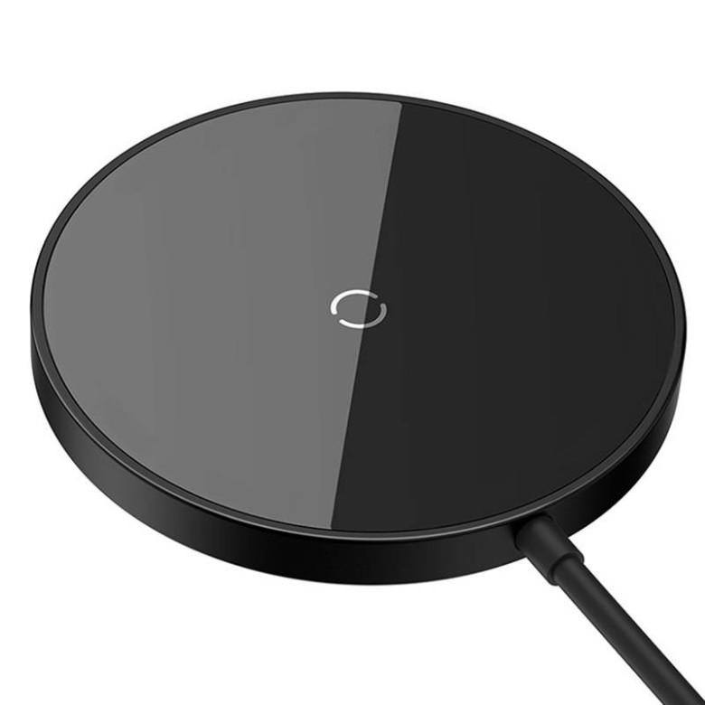 Baseus Simple Mini3 Mágneses (MagSafe), vezeték nélküli töltő, 15W (fekete) Baseus Simple Mini3 Mágneses (MagSafe), vezeték nélküli töltő, 15W (fekete)