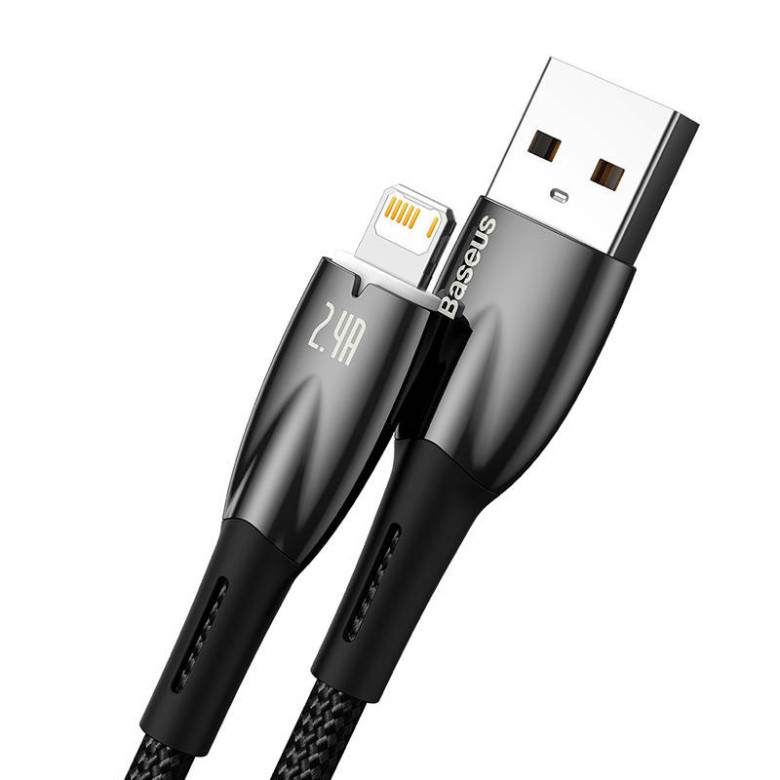 Baseus Glimmer USB - Lightning töltőkábel, 2.4A, 2m (fekete) Baseus Glimmer USB - Lightning töltőkábel, 2.4A, 2m (fekete)