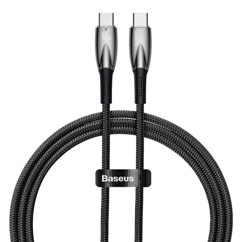 Baseus Glimmer USB-C - USB-C kábel, 100W, 1m (fekete) Baseus Glimmer USB-C - USB-C kábel, 100W, 1m (fekete)