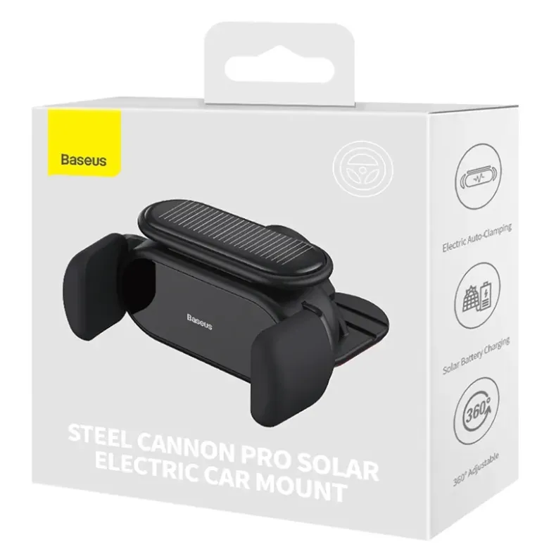Baseus Steel Cannon Pro Elektromos autós telefontartó (fekete) Baseus Steel Cannon Pro Elektromos autós telefontartó (fekete)