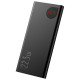 Baseus Adaman fém Powerbank, 10000mAh, 2xUSB, USB-C, Lightning, MicroUSB 22.5W (czarny)