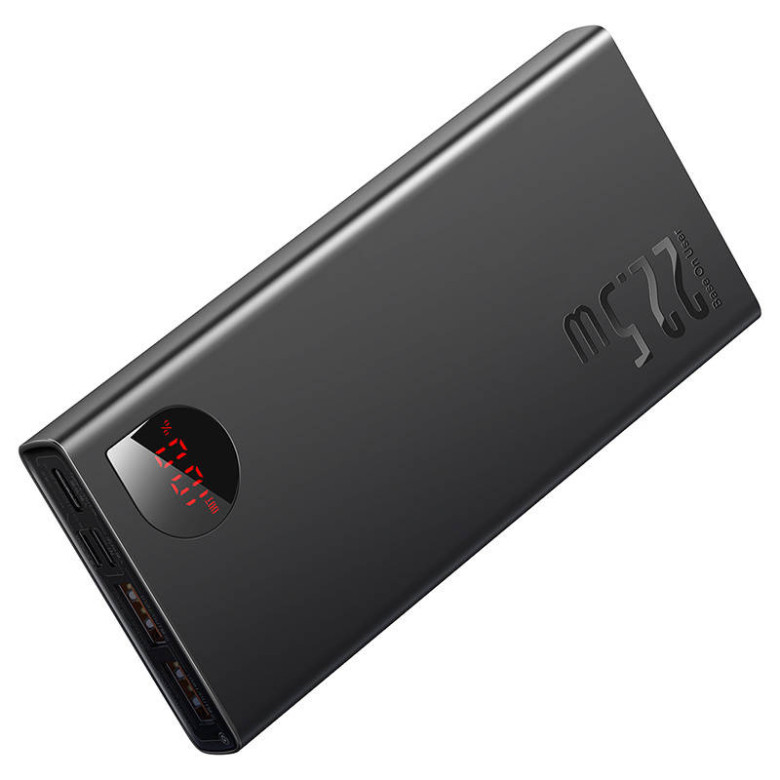 Baseus Adaman fém Powerbank, 10000mAh, 2xUSB, USB-C, Lightning, MicroUSB 22.5W (czarny) Baseus Adaman fém Powerbank, 10000mAh, 2xUSB, USB-C, Lightning, MicroUSB 22.5W (czarny)