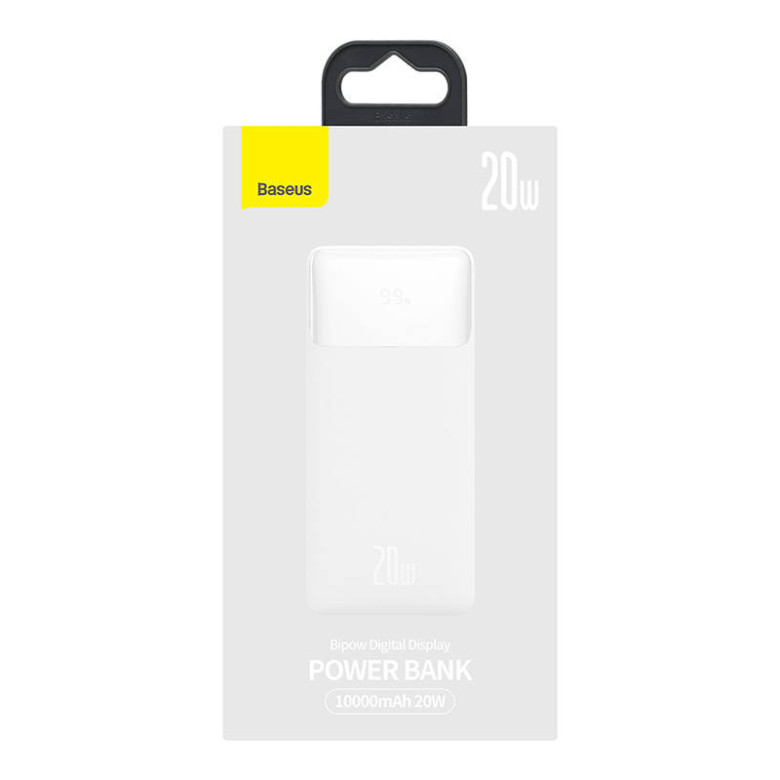Baseus Bipow Powerbank, 10000mAh, 20W (fehér)