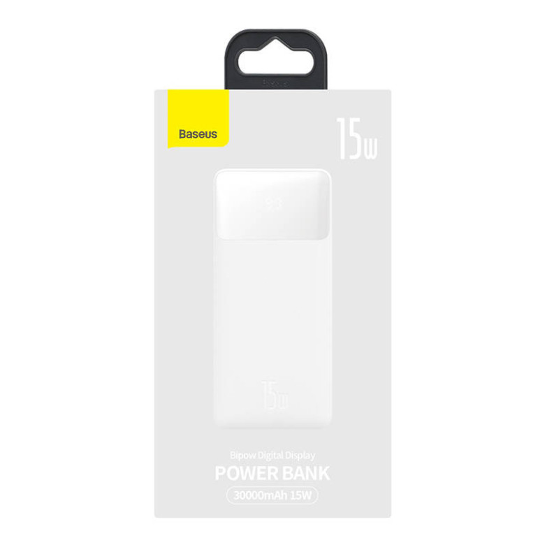 Baseus Bipow Powerbank, 30000mAh, 15W (fehér) Baseus Bipow Powerbank, 30000mAh, 15W (fehér)