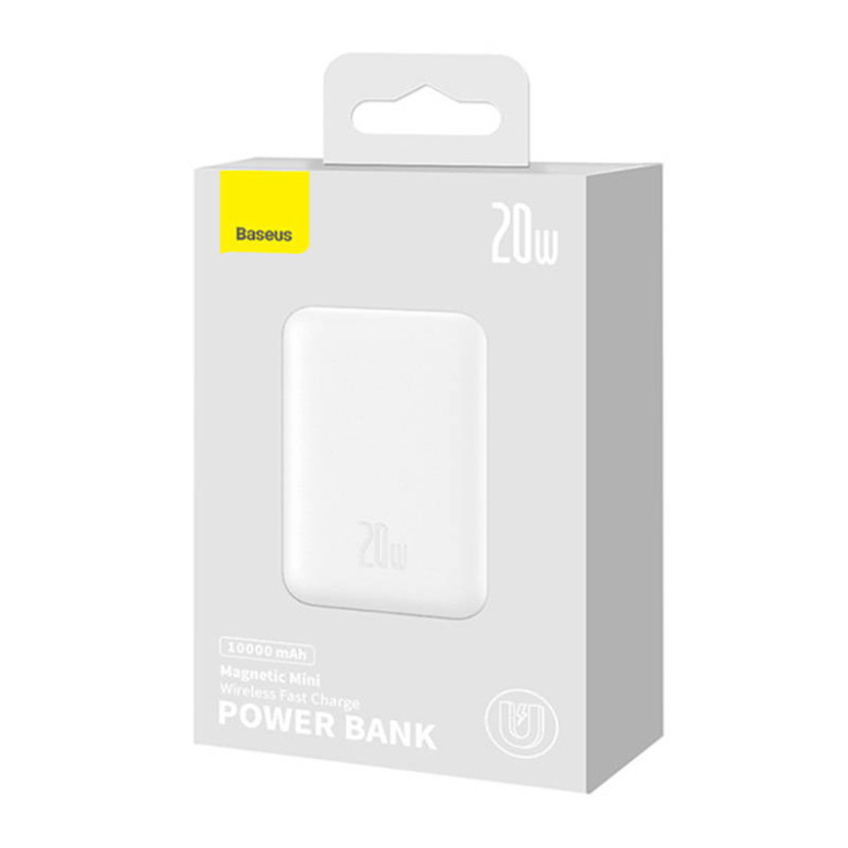 Baseus Magnetic Mini Powerbank, USB-C, 10000mAh, 20W, MagSafe (fehér) Baseus Magnetic Mini Powerbank, USB-C, 10000mAh, 20W, MagSafe (fehér)