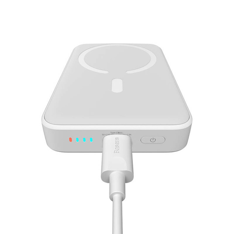 Baseus Magnetic Mini Powerbank, USB-C, 10000mAh, 20W, MagSafe (fehér) Baseus Magnetic Mini Powerbank, USB-C, 10000mAh, 20W, MagSafe (fehér)