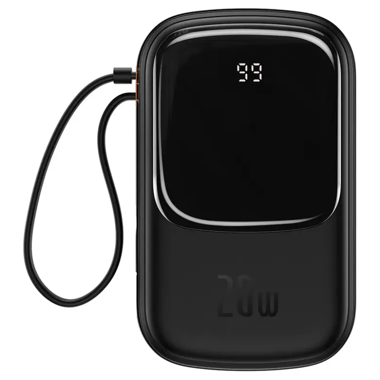 Baseus Qpow PRO Powerbank Powerbank Baseus Qpow PRO Lightning kábellel, 20000mAh, 20W (fekete) Baseus Qpow PRO Powerbank Powerbank Baseus Qpow PRO Lightning kábellel, 20000mAh, 20W (fekete)