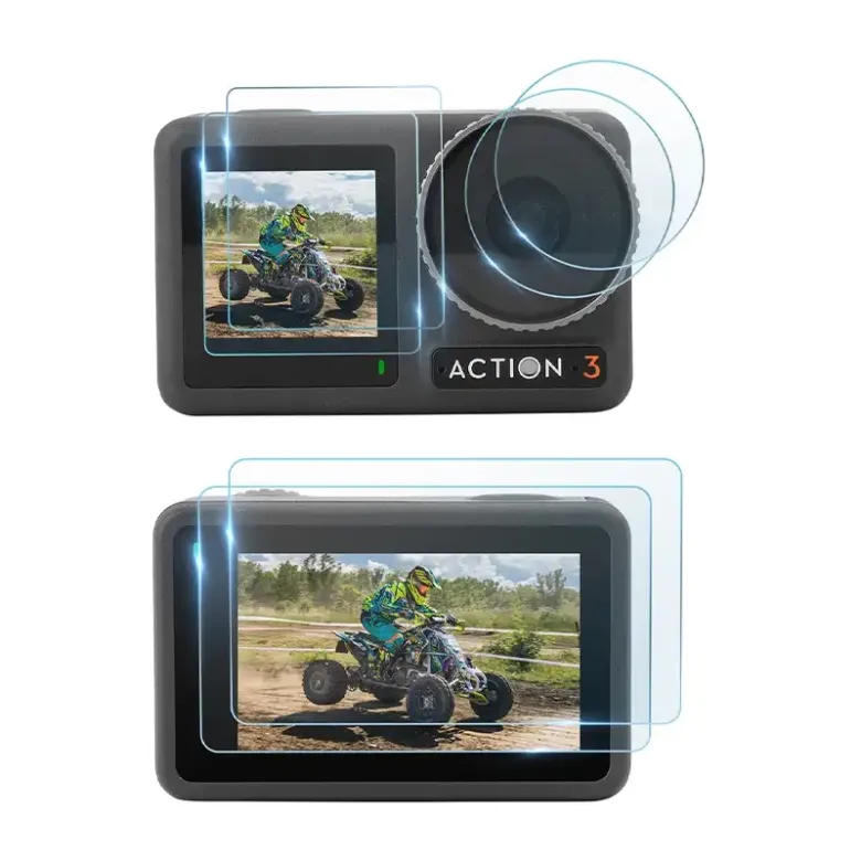 Sunnylife edzett üveg a lencséhez és a képernyőhöz a DJI OSMO Action 3-hoz Sunnylife edzett üveg a lencséhez és a képernyőhöz a DJI OSMO Action 3-hoz