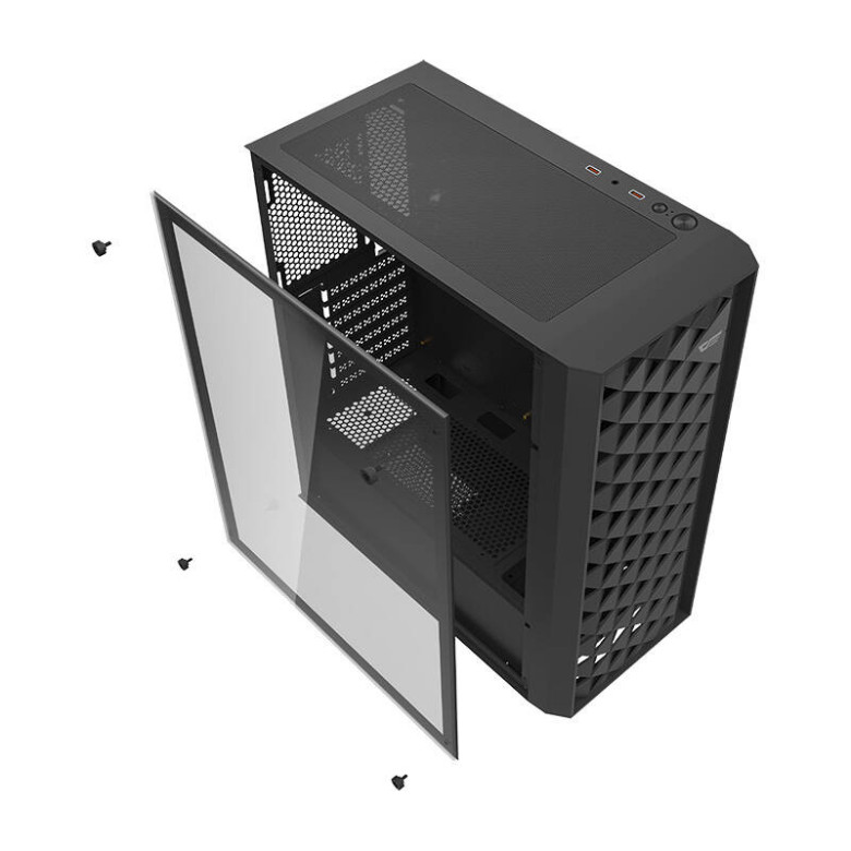 Darkflash DK351 számítógépház + 4 RGB ventilátor (fekete)
