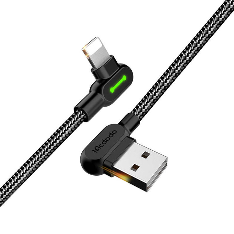 USB Lightning kábel, Mcdodo CA-4673, ferde, 1.8m (fekete) USB Lightning kábel, Mcdodo CA-4673, ferde, 1.8m (fekete)