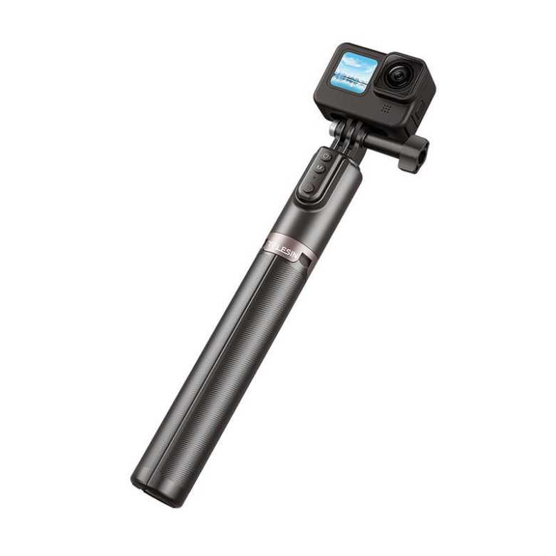 Selfie-stick TELESIN állvánnyal és távirányítóval GoPro / telefonokhoz (130 cm) Selfie-stick TELESIN állvánnyal és távirányítóval GoPro / telefonokhoz (130 cm)