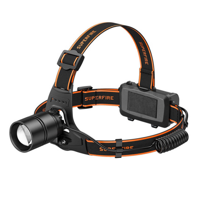 Fejlámpa Superfire HL71 – 500 lm, USB, 5 mód