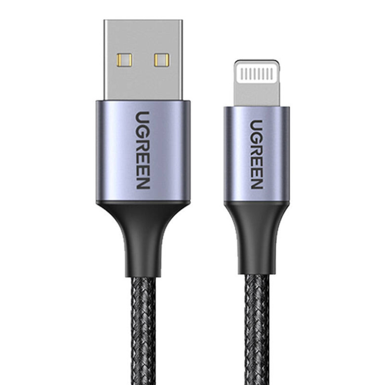 UGREEN US199 Lightning - USB kábel, 2,4A, 1m (fekete) UGREEN US199 Lightning - USB kábel, 2,4A, 1m (fekete)
