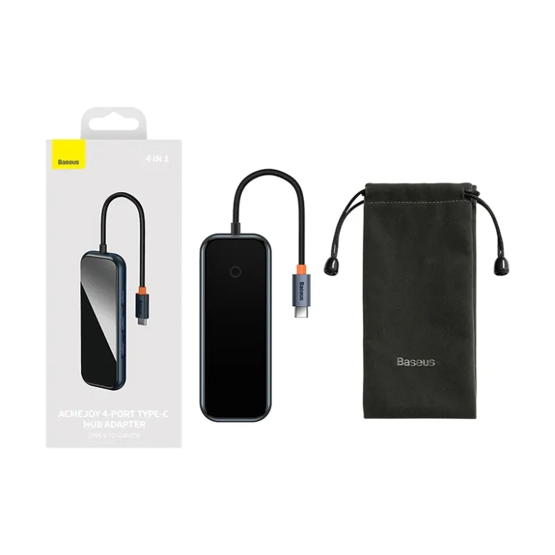 Baseus 4 az 1-ben HUB adapter USB-C - 4xUSB 3.0 (sötétszürke) Baseus 4 az 1-ben HUB adapter USB-C - 4xUSB 3.0 (sötétszürke)